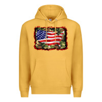 Mustard distressed american flag Premium Hoodie - BarkalooDesign