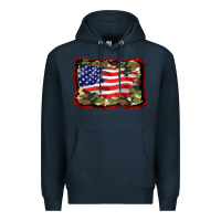 Navy distressed american flag Premium Hoodie - BarkalooDesign