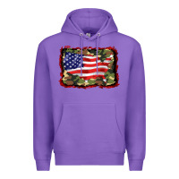 Purple distressed american flag Premium Hoodie - BarkalooDesign