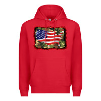 Red distressed american flag Premium Hoodie - BarkalooDesign