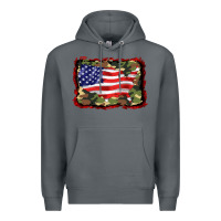 Rock distressed american flag Premium Hoodie - BarkalooDesign