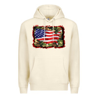 Sandshell distressed american flag Premium Hoodie - BarkalooDesign