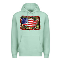 Seafoam distressed american flag Premium Hoodie - BarkalooDesign