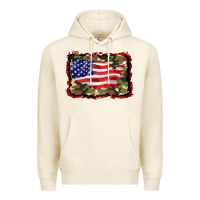 Tofu distressed american flag Premium Hoodie - BarkalooDesign