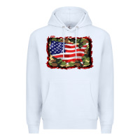 White distressed american flag Premium Hoodie - BarkalooDesign