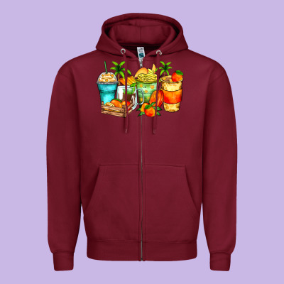 Zipper Hoodie mango farm fresh coffee cups