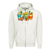 Oatmeal Heather mango farm fresh coffee cups Zipper Hoodie - Zillion Design Studio
