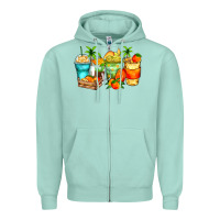 Seafoam mango farm fresh coffee cups Zipper Hoodie - Zillion Design Studio