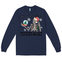 Navy look at me being all festive and shit Long Sleeve Tee - MaliasSmallBusiness