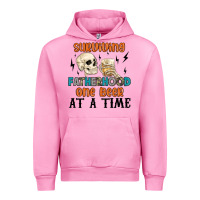 Fuchsia Pink surviving fatherhood one beer at a time Urban Hoodie - MaliasSmallBusiness