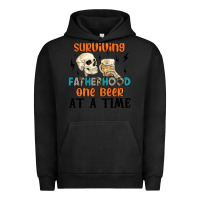 Pigment Black surviving fatherhood one beer at a time Urban Hoodie - MaliasSmallBusiness