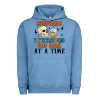Pigment Pebble Blue surviving fatherhood one beer at a time Urban Hoodie - MaliasSmallBusiness