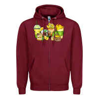 Burgundy lemon farm fresh coffee cups Zipper Hoodie - Zillion Design Studio