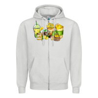 Dove Grey lemon farm fresh coffee cups Zipper Hoodie - Zillion Design Studio