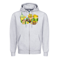 Heather Grey lemon farm fresh coffee cups Zipper Hoodie - Zillion Design Studio
