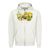 Oatmeal Heather lemon farm fresh coffee cups Zipper Hoodie - Zillion Design Studio