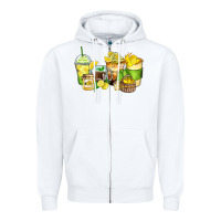 White lemon farm fresh coffee cups Zipper Hoodie - Zillion Design Studio