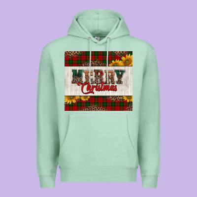 Merry Christmas Sunflowers Premium Hoodie Designed By Jasminsmagicworld