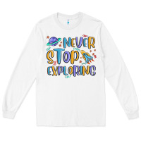 White never stop exploring Long Sleeve Tee - MaliasSmallBusiness