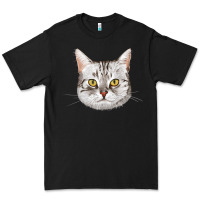 Black American Shorthair Cat Face Premium Tee - LillyAllenDesigns
