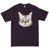 Plum American Shorthair Cat Face Premium Tee - LillyAllenDesigns