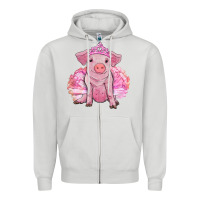 Dove Grey balerina pig with tutu Zipper Hoodie - RanaPortraitStore