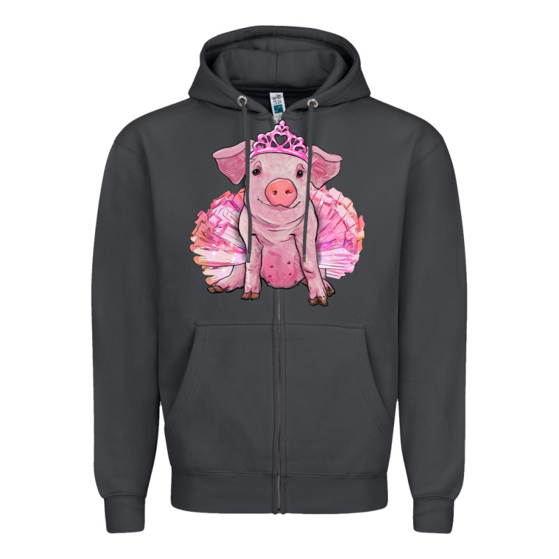 Balerina Pig With Tutu Zipper Hoodie by RanaPortraitStore | Teevron