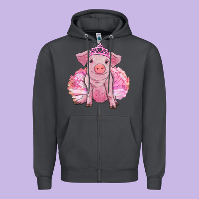 Zipper Hoodie balerina pig with tutu
