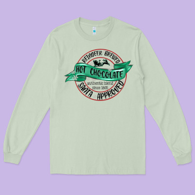 Long Sleeve Tee reindeer brewed santa approved