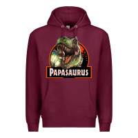 Burgundy Western Papasaurus Papa Dinosaur Premium Hoodie - LillyAllenDesigns