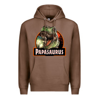 Chestnut Western Papasaurus Papa Dinosaur Premium Hoodie - LillyAllenDesigns