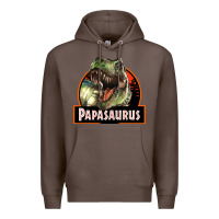 Coffee Western Papasaurus Papa Dinosaur Premium Hoodie - LillyAllenDesigns