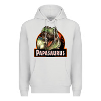 Dove Grey Western Papasaurus Papa Dinosaur Premium Hoodie - LillyAllenDesigns