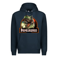 Navy Western Papasaurus Papa Dinosaur Premium Hoodie - LillyAllenDesigns