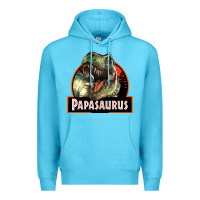 Ocean Blue Western Papasaurus Papa Dinosaur Premium Hoodie - LillyAllenDesigns