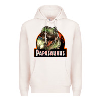 Pale Pink Western Papasaurus Papa Dinosaur Premium Hoodie - LillyAllenDesigns