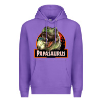 Purple Western Papasaurus Papa Dinosaur Premium Hoodie - LillyAllenDesigns