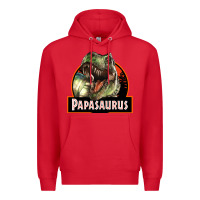 Red Western Papasaurus Papa Dinosaur Premium Hoodie - LillyAllenDesigns