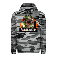 Slate Camo Western Papasaurus Papa Dinosaur Premium Hoodie - LillyAllenDesigns