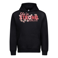 Black she is strong proverbs 31 25 Urban Hoodie - MaliasSmallBusiness