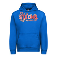 Cobalt she is strong proverbs 31 25 Urban Hoodie - MaliasSmallBusiness