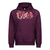Mauve Wine she is strong proverbs 31 25 Urban Hoodie - MaliasSmallBusiness