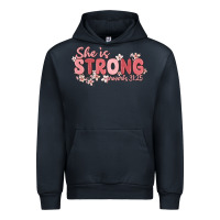 Navy she is strong proverbs 31 25 Urban Hoodie - MaliasSmallBusiness