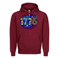 Burgundy western 1776 4th of july billie wilder Zipper Hoodie - texasbilliewilder