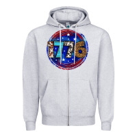 Heather Grey western 1776 4th of july billie wilder Zipper Hoodie - texasbilliewilder