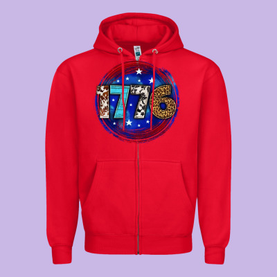 Zipper Hoodie western 1776 4th of july billie wilder
