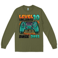 Army Green level 10 unlocked awesome since 2013 Long Sleeve Tee - MaliasSmallBusiness
