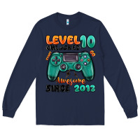 Navy level 10 unlocked awesome since 2013 Long Sleeve Tee - MaliasSmallBusiness