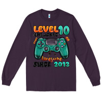 Plum level 10 unlocked awesome since 2013 Long Sleeve Tee - MaliasSmallBusiness