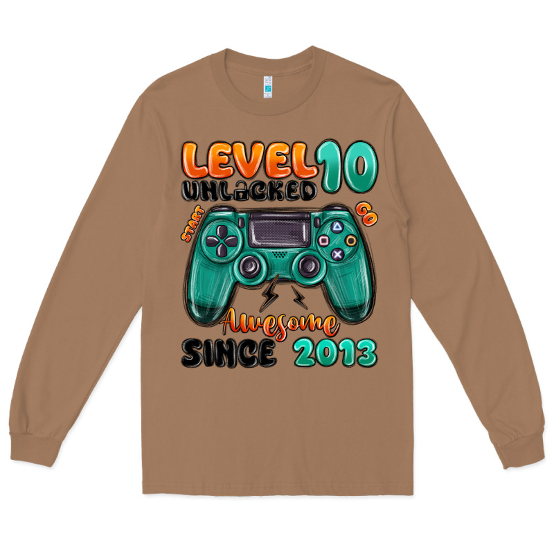 Level 10 Unlocked Awesome Since 2013 Long Sleeve Tee by MaliasSmallBusiness | Teevron